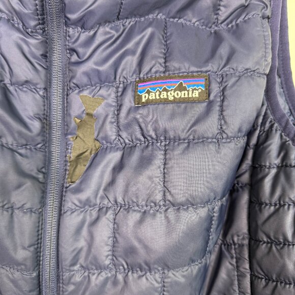 Patagonia Nano Puff Vest – Women's [LARGE] – [NAVY] – Slightly Used / Patched - Picture 5 of 7